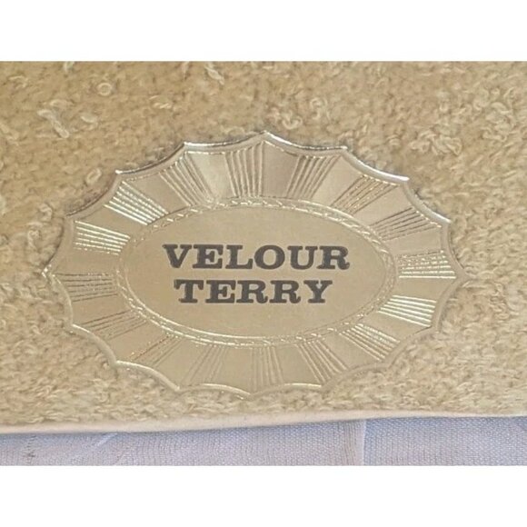 NOS 70s Mushroom Towels Velour Terry Golden Crown Guest Hand Set Of 3 Vtg Groovy - Picture 6 of 11